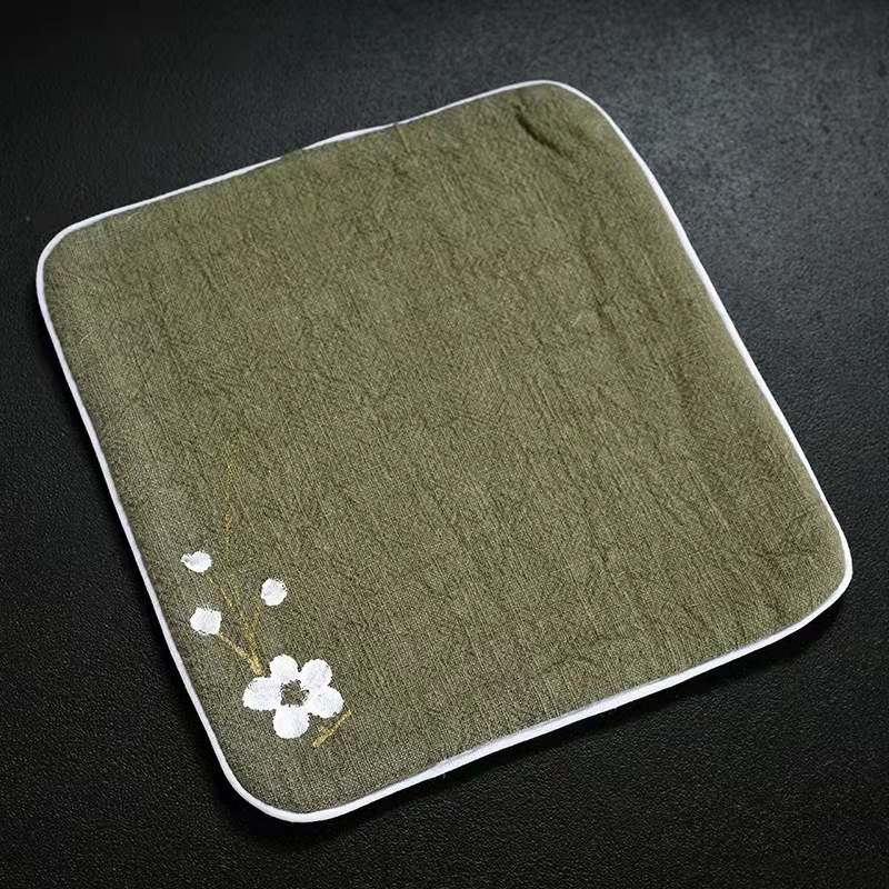 Pintado a mano Plum Toalla de té-Verde