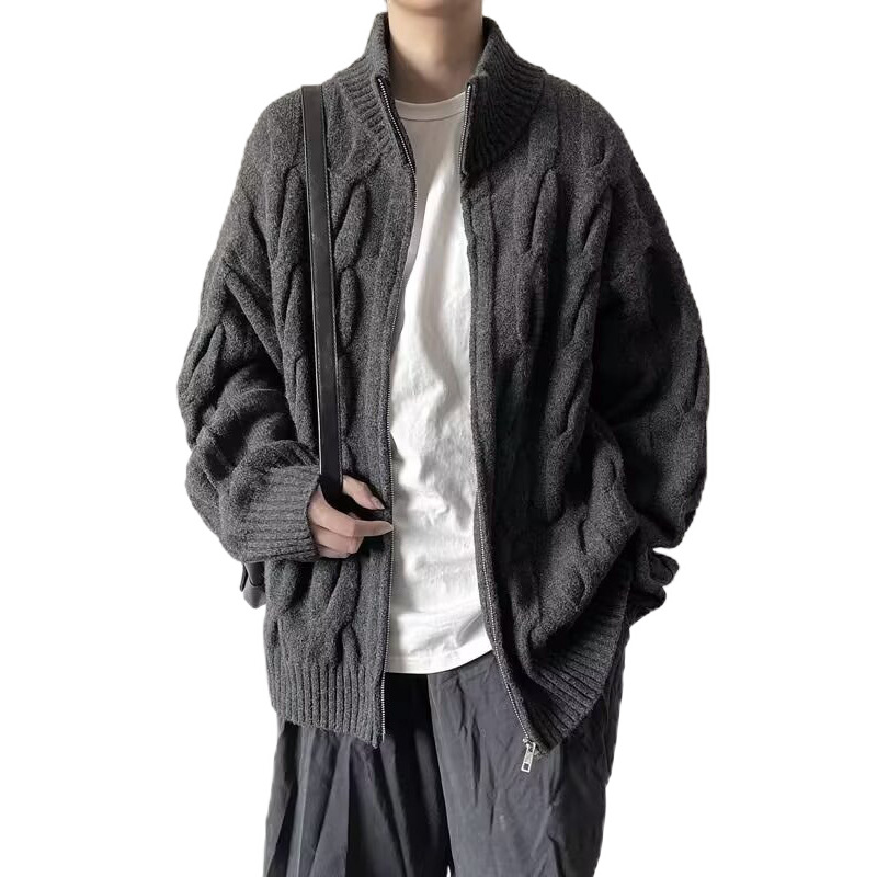 Suéter de malla coreano hueco hombre camiseta de punto de cuello en V abrigo de manga larga tendencia perezosa primavera y otoño comercio exterior transfronterizo al por mayor 6