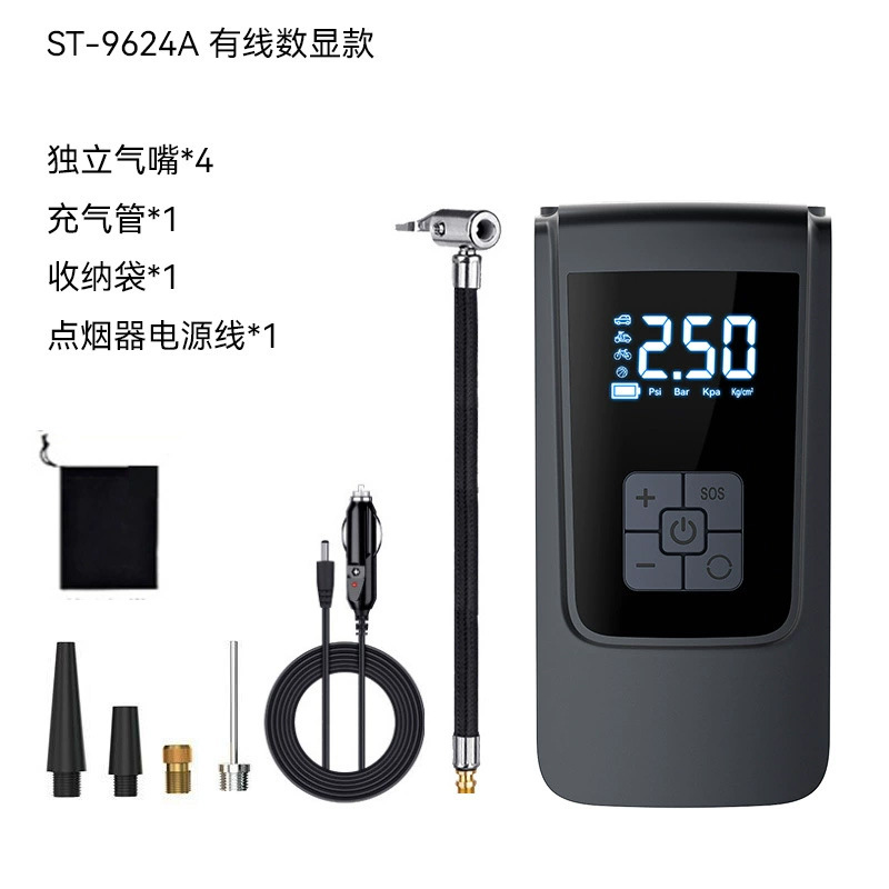 車載空気入れポンプ無線携帯型高圧電動空気入れ自動車用空気入れポンプタイヤ測定タイヤ圧ダブルスクリーン