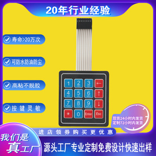 Professional Custom-Made Membrane Switch 4*4 Matrix Keyboard Membrane Button Control Panel Microcontroller Expansion Keyboard