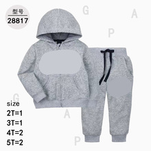 外贸童装欧美春秋新款卫衣连帽外套长裤婴幼儿童装两件套跨境批发