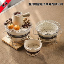 围炉煮茶陶土炭炉户外炉灶日式泥炉烧烤炉家用烧烤架炭炉新款碳烤