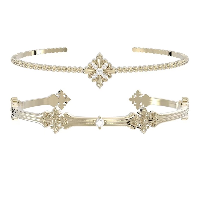 Iris Flower Bracelet for Women, Same Style as Hengzi'S, Simple and High-End Maillard Jewelry, French Retro Light Luxury Bracelet for Women