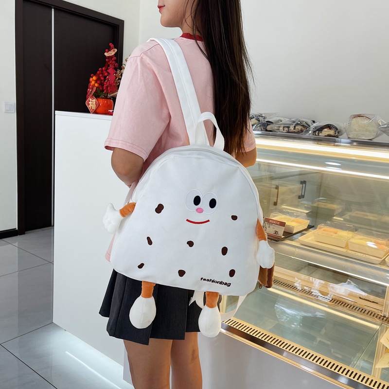 Borsa in tela di formaggio carina Instagram coreana per ragazze morbide, borsa da scuola per bambini, zaino versatile di grande capacità_voghion.com