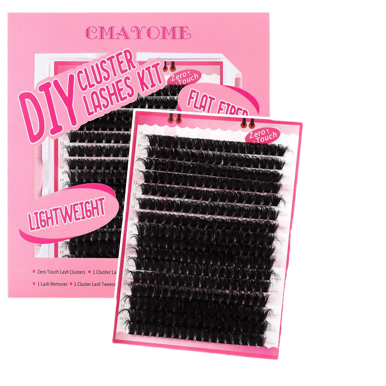 False eyelash kit DIY, capacious dense European style, separate cluster lashes with tools