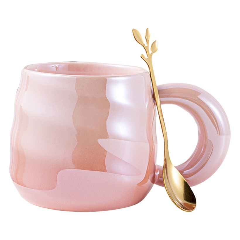 ins style gradient thread ceramic cup high-looking Macaron cream style mug internet celebrity Office water Cup