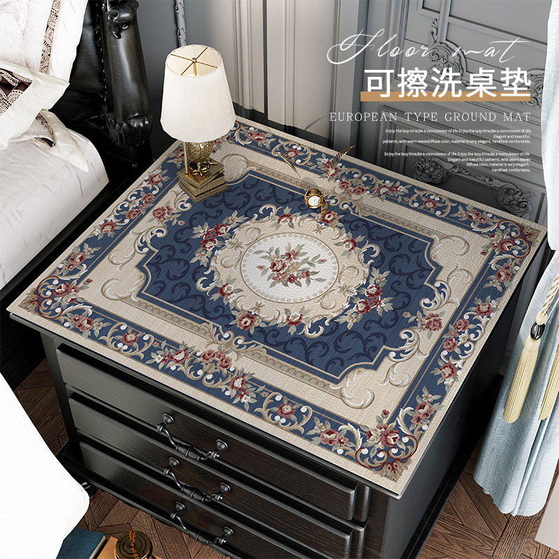 European Style Bedside Table Tablecloth Cover Cloth Leather Table Mat Waterproof and Dustproof High Level Small Square Table Bedroom Mat