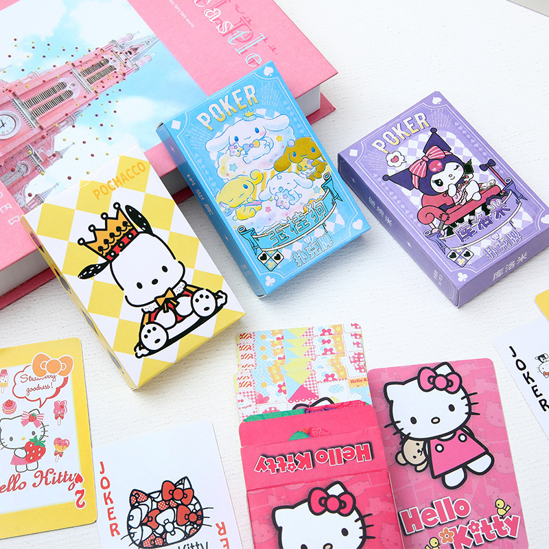 Little Red Book character Sanrio playing cards KT anime Dogugan Pachagon home board game cute props