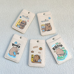 卡皮巴拉可愛豚鼠便攜飯卡套校園公交門禁卡高顏值打工人卡包PU軟