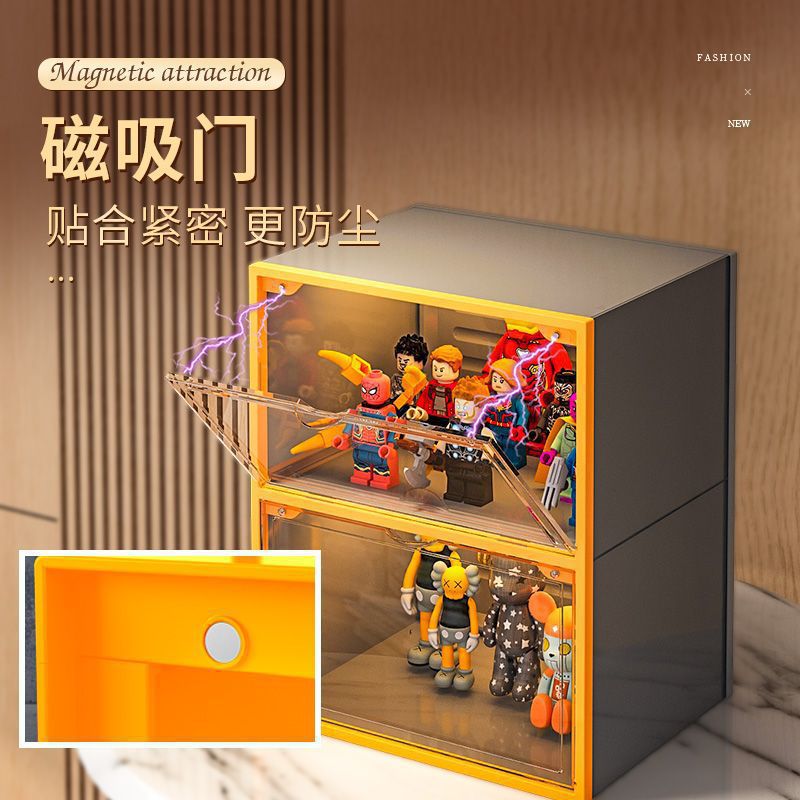 4칸/따뜻한 오렌지색 [HD 디스플레이/투명 도어 패널]