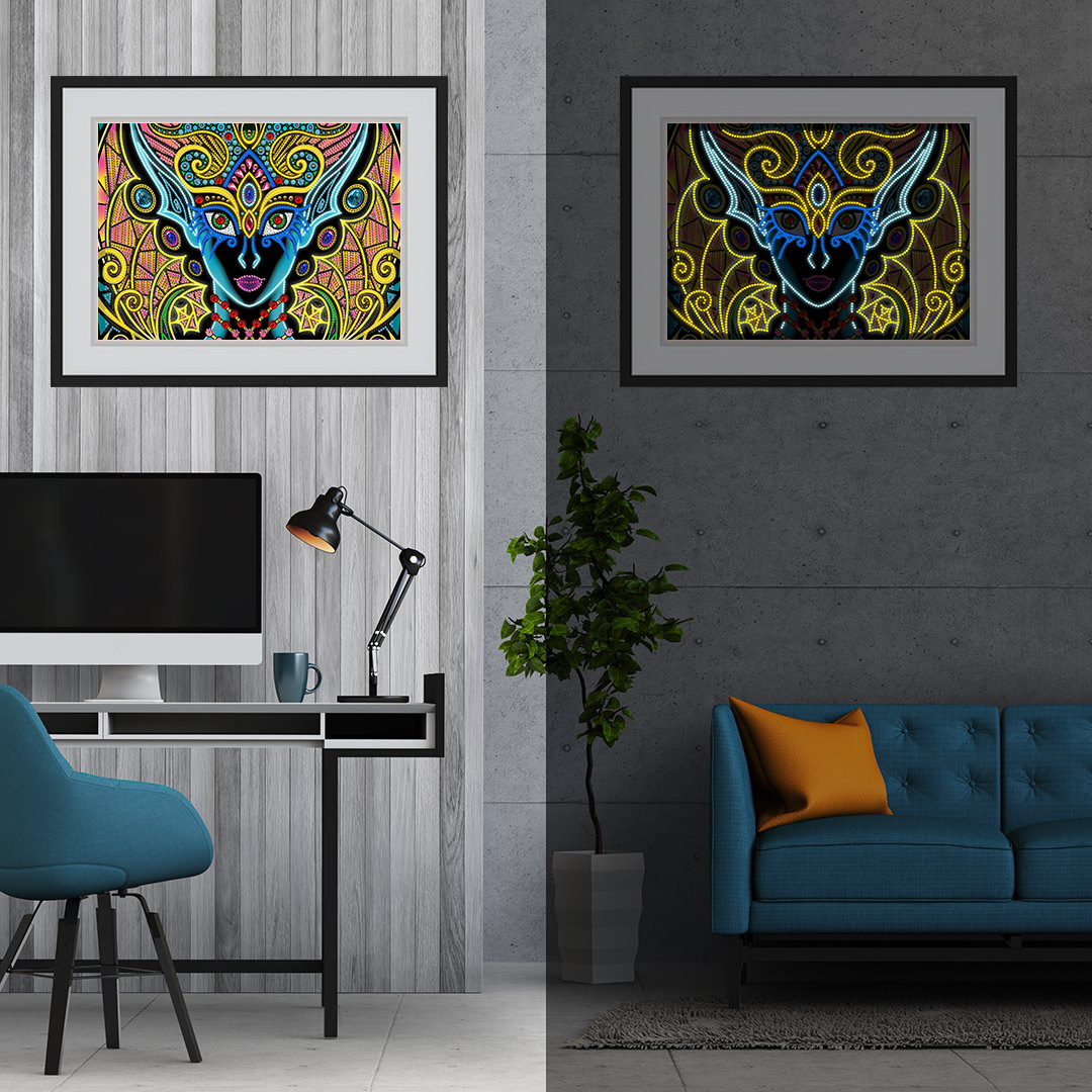 Explosiones transfronterizas pinturas de diamantes luminosas hechas a mano dormitorio sala de estar pinturas de diamantes perimetrales decoración luminosa sin marco