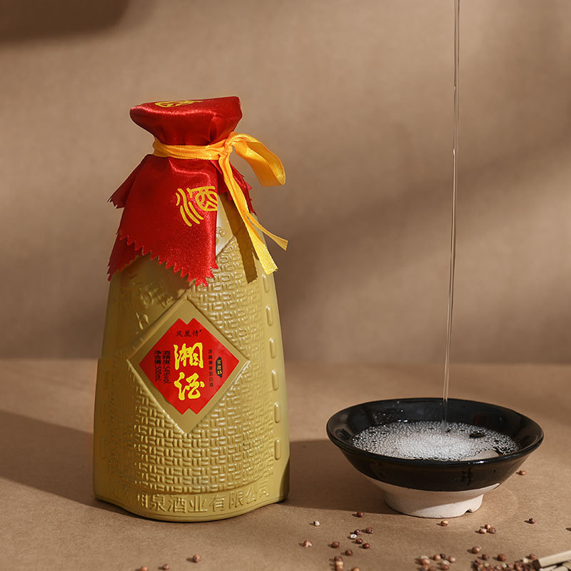 【凤凰情】湘泉酒业窖藏15纯粮食酿造白酒54度500ml瓶装试饮山庄