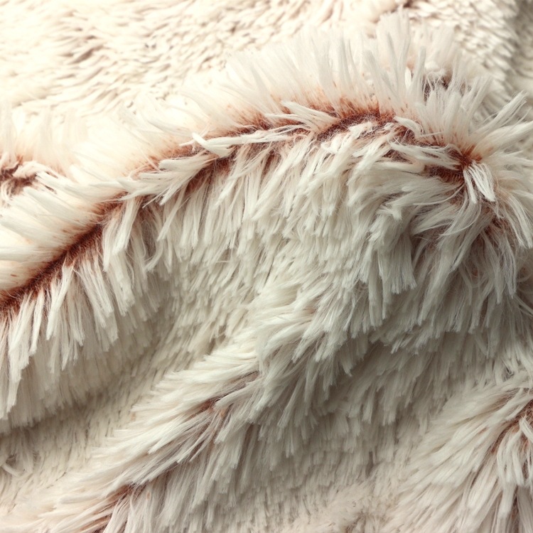 针织经编无光PV绒长毛绒40MM满刮底背印PV绒布服装玩具面料几何