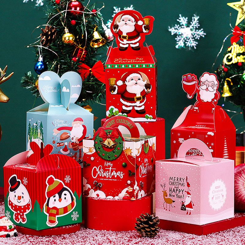 圣诞节苹果礼盒平安夜平安果包装盒空纸盒子儿童小礼物糖果袋批发