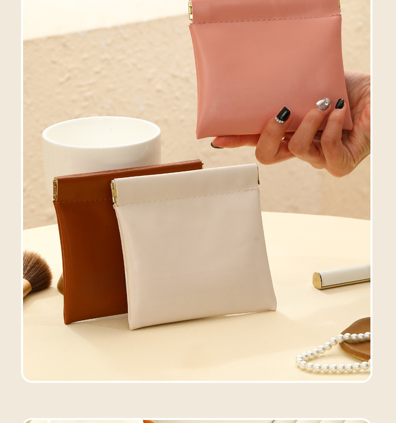 Nouveau sac de rangement en PU pour éclats d'obus, mini porte-monnaie pour femme, portefeuille pour femme, sac à cartes, sac de grande qualité, sac à cosmétiques_voghion.com