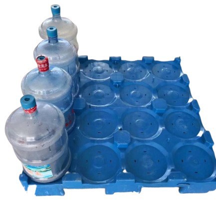 桶装水专用托盘  矿泉水厂家  塑料托盘堆高 16桶摆布
