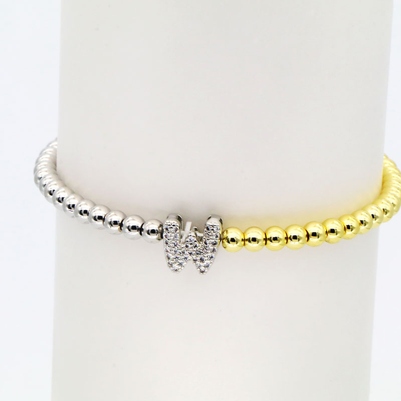 13g Weight Copper Pendant Material Zircon Inlay Material Bracelets Classification Copper Chain Material ball chain Chain Type 1 Piece Quantity Holiday, Daily Occasion Copper Material Letter Pattern All Seasons Season Women's Gender Plating Design Modern Style Style Wholesale Jewelry Modern Style Letter Copper Zircon Plating Bracelets Ball Chain 26
