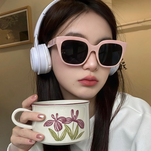 Rosa Girl Pink Sunglasses High-End Fashion Sweet and Fresh Summer Streetwear Sun Protection Eyewear