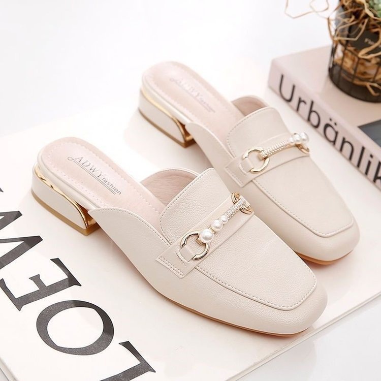 2026 primavera y verano zapatos cuadrados de tacón grueso y medio para niños pequeños zapatos mueller fragrantes