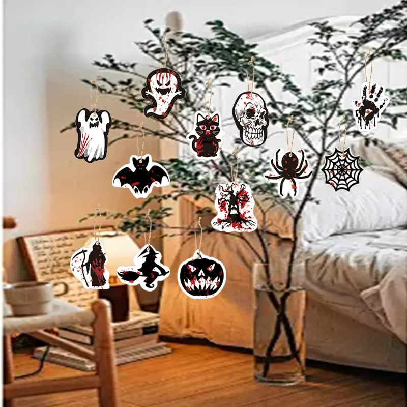 跨境新品派对用品装饰节日主题万圣节挂件装饰品蝙蝠南瓜恐怖道具