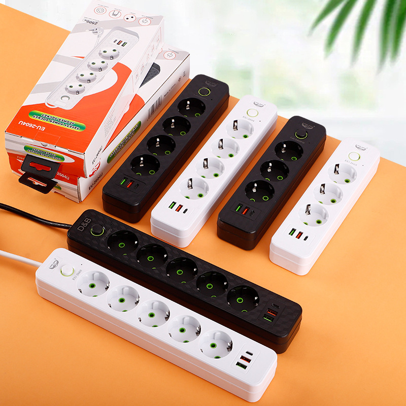 Negro y blanco USB TYPE-C Carga Oriente Medio África Indonesia Corea del Sur Polonia Placa de enchufe