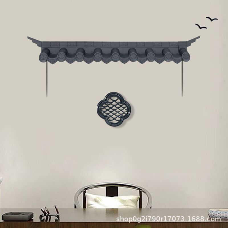 Mini Shelf-Free Tile Integrated Antique Eaves Tile New Chinese Style Resin Living Room and Restaurant Wall Decoration Huipai Wall Decoration Tile Mini Shelf-Free Tile Integrated Antique Eaves Tile New Chinese Style Resin Living Room and Restaurant Wall Decoration Huipai Wall Decoration Tile