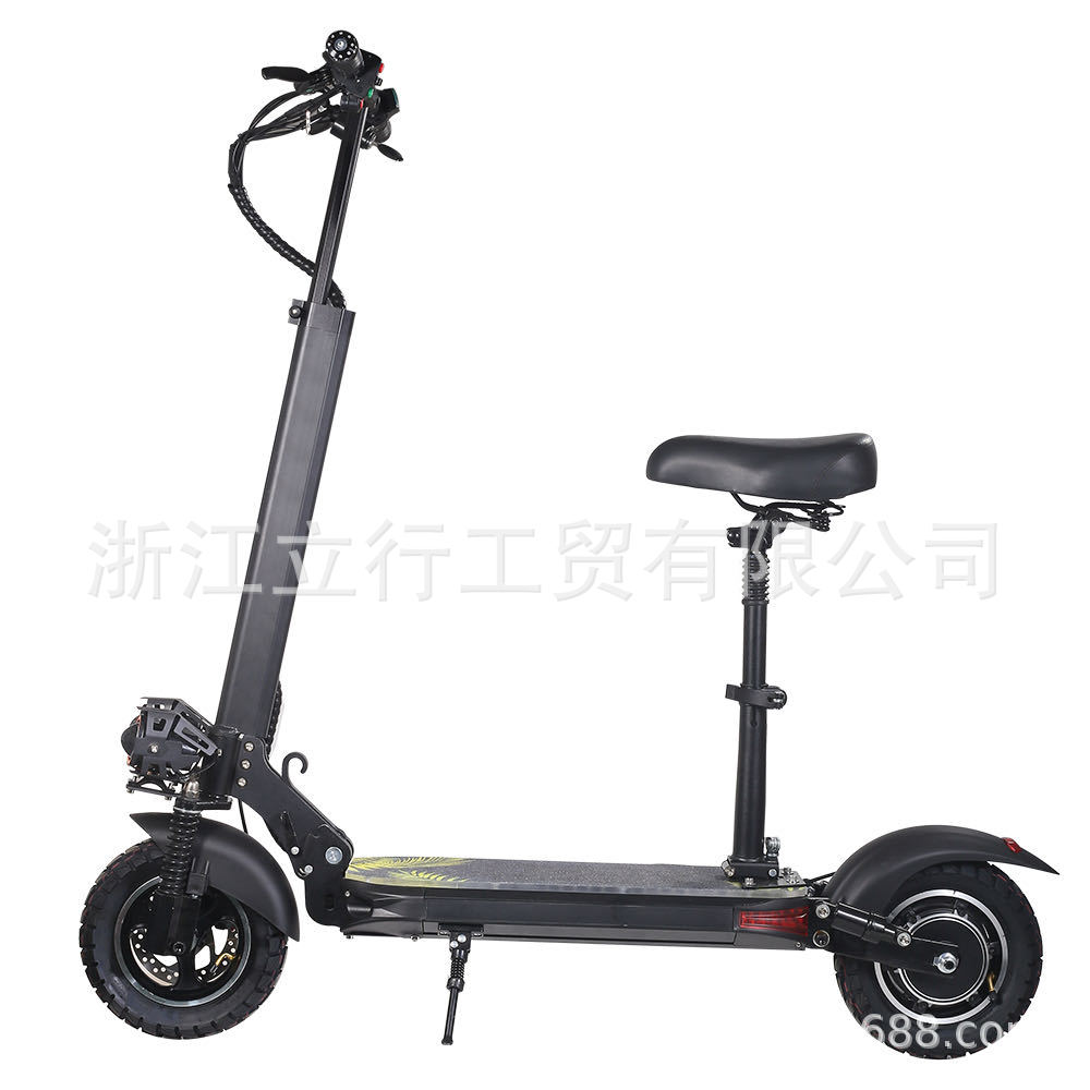 Lx-10Y Source Direct Sale 10inch Front and Rear Dual Shock-Absorbing Foldableable Portable Two-Wheel Scooter with Seat