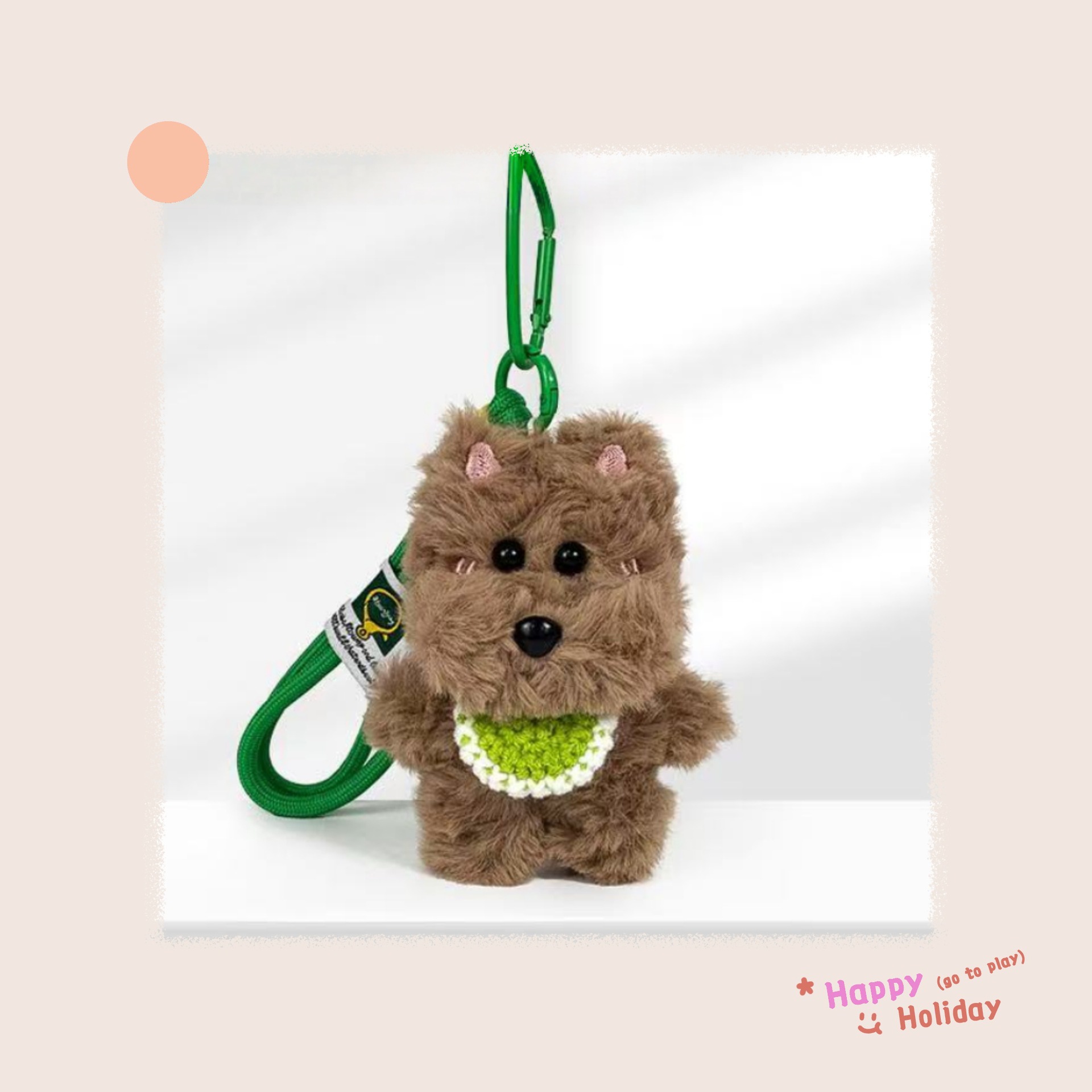 Pequeño libro rojo con peluche West Highlands perros colgantes de bolsa de gancho tejido a mano mini baudoles toallas de saliva muñecas de perros