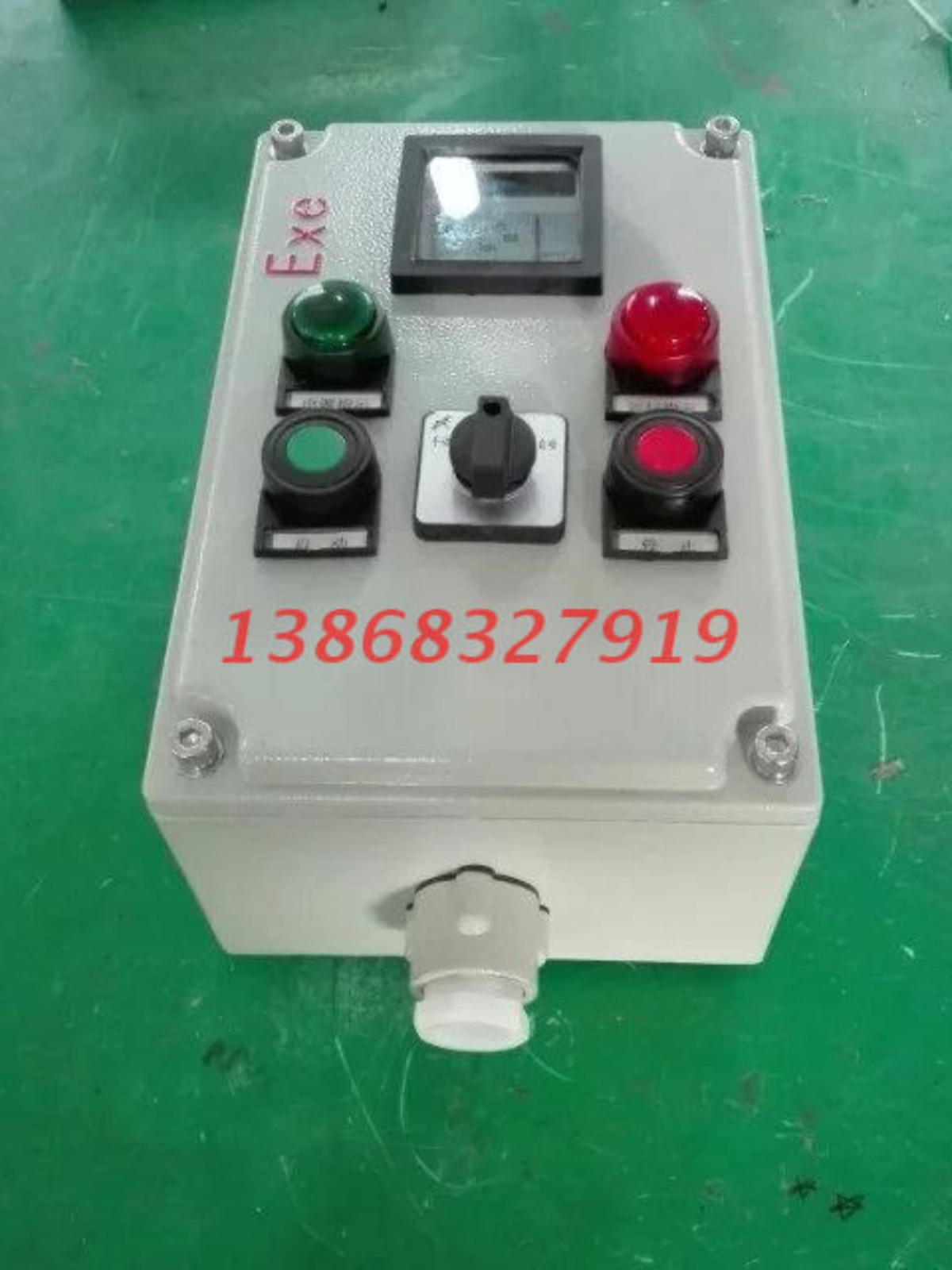 防爆操作柱按钮盒控制盒铝合金旋钮自锁变频器调速远程防爆接线箱