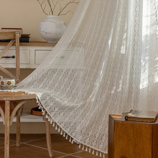 Le Xuan Show Nordic Ins Style White Lace Valentine's Day Curtain Outdoor Wedding Decoration Curtain Bedroom Punch-Free Curtain