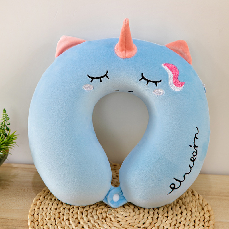 Almohada en forma de U de negocios, almohada para el almuerzo de oficina, viaje de negocios, almohada para el cuello de rebote lento, almohada en forma de U de espuma con memoria de joroba