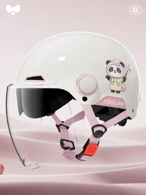 Motosiklet kaskı (dəbilqə) – Motorcycle Helmet for Men - 3c-pink-bubble-bear-external-long-double-mirror-class-a-new-national-standard-one-size-fits-all