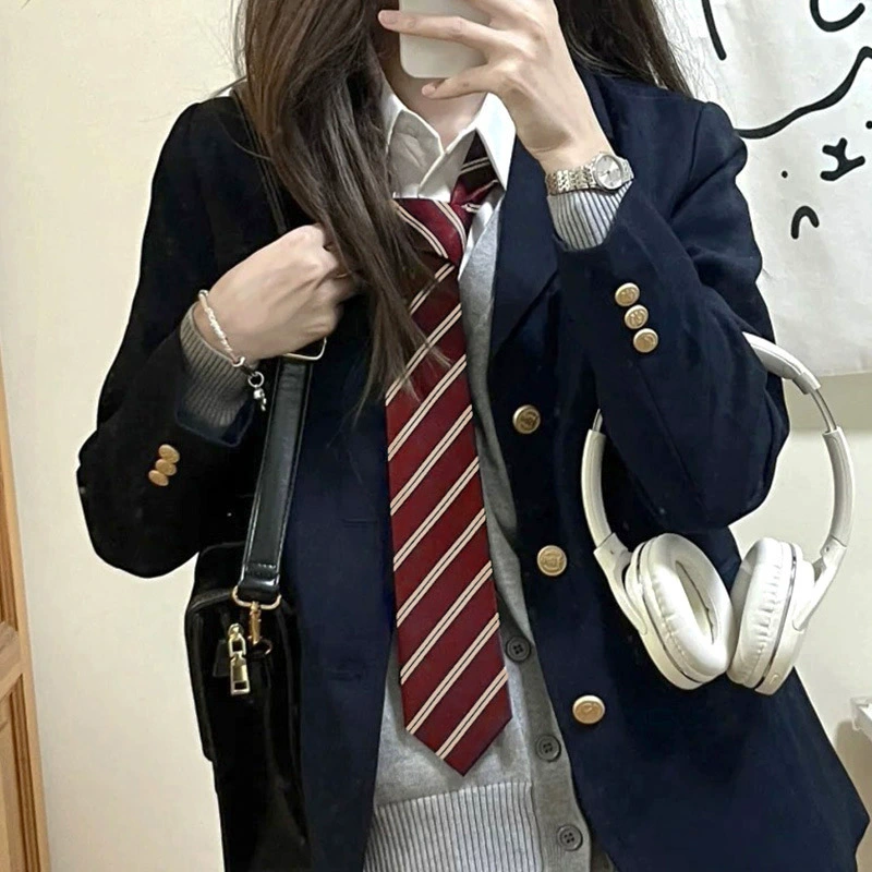 Red brown coffee Japanese blue tie
