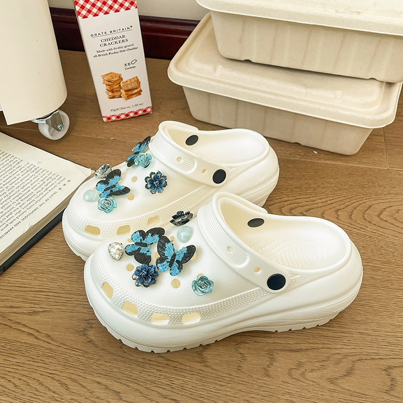 Classic best-selling light-wheel trendy DIY clogs for women, new summer model, thick-soled, height-increasing, beach closed-toe sandals Classic best-selling light-wheel trendy DIY clogs for women, new summer model, thick-soled, height-increasing, beach closed-toe sandals