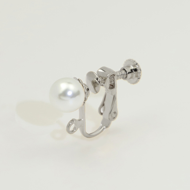 Ear clips pearl, 6mm