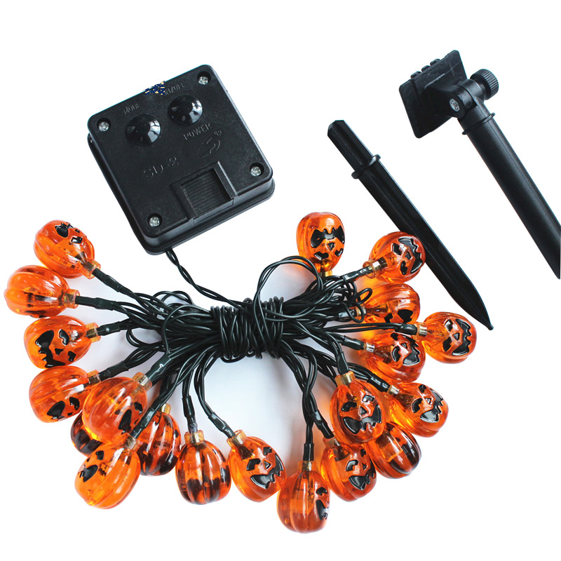 led Solar Pumpkin String Outdoor Decoration Halloween String Lights Garden Waterproof Solar LED Pumpkin String