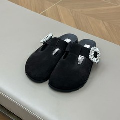 高定款！rv水钻穆勒半拖鞋夏季新款一脚蹬舒适百搭镂空勃肯鞋女