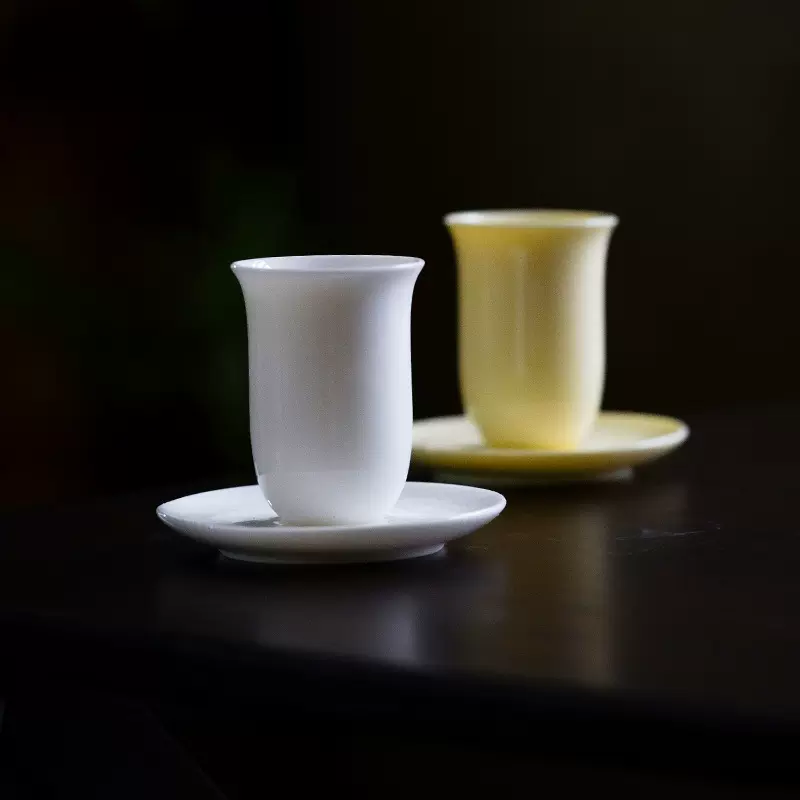 德化宝石黄羊脂玉瓷闻香杯小号酒杯闻香套装功夫茶具品茗杯白瓷