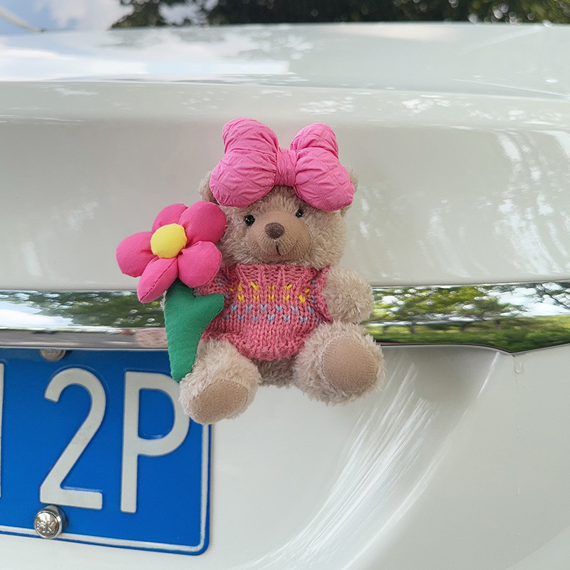 Colgante de cola de automóvil lindo peluche oso muñeca muñeca baúl de automóvil decoración de decoración de motocicleta eléctrica