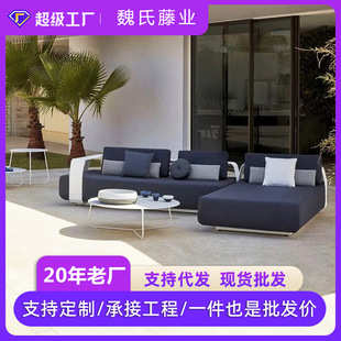 Wow Outdoor Stainless Steel Sofa Courtyard Coffee Table Combination Hotel Garden Open-Air Villa Leisure Outdoor Furniture