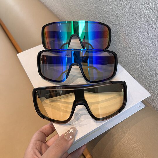 Outdoor Cycling Windproof Eye Protection Sunglasses Slimming Sunglasses Ski Glasses Goggles Black Large Frame Mountaineering Glasses