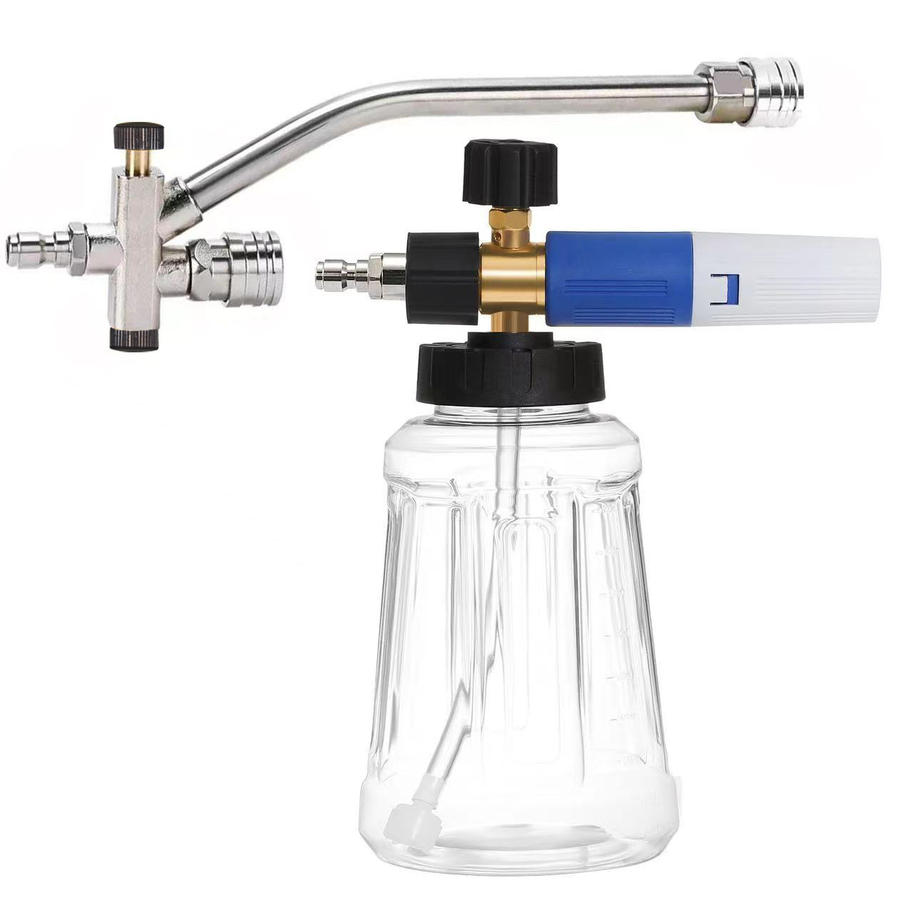 高压清洗机水枪泡沫壶喷嘴组盒套装多功能喷枪一分二1/4快插