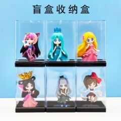 Handmade collectible figure display stand acrylic blind box storage box figure doll plush toy storage box Pop Mart cute girl box