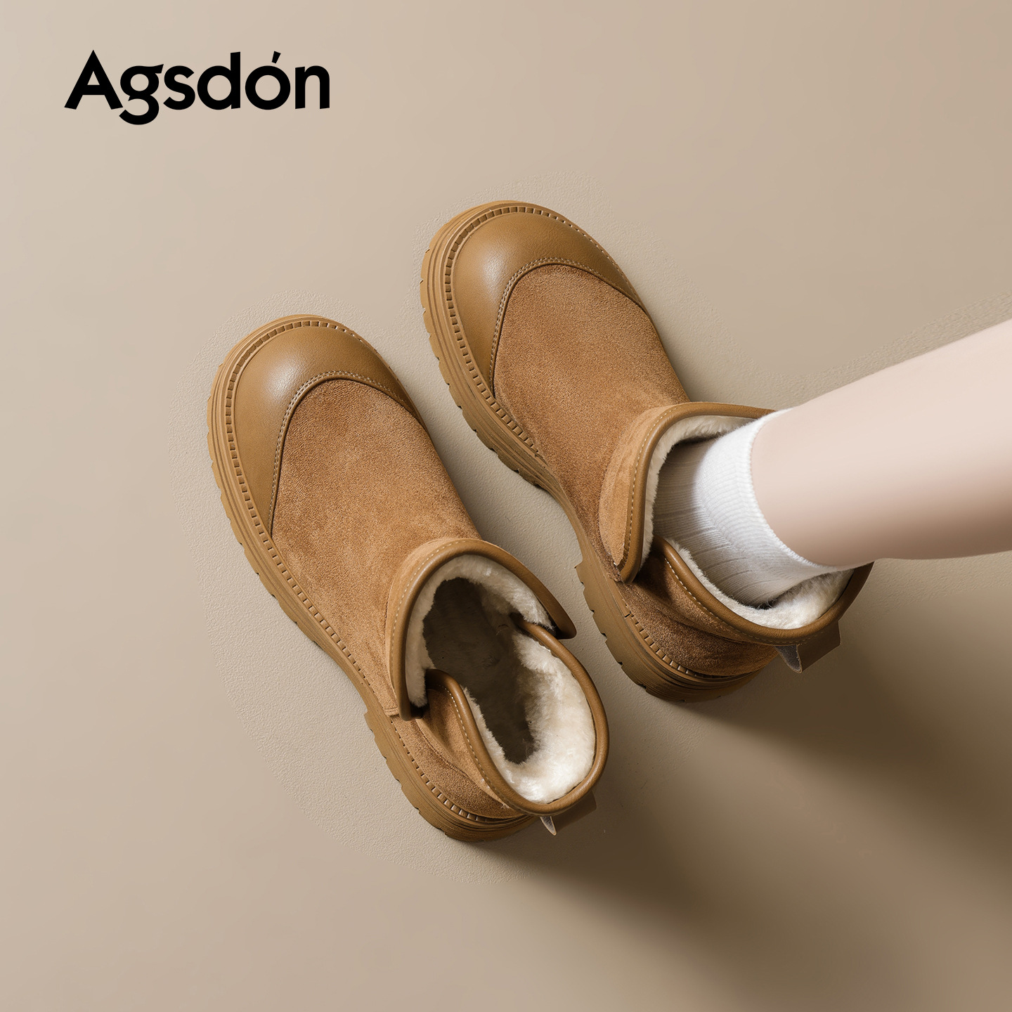 Botas de nieve de fondo grueso para mujeres 2025 invierno nuevo vello grueso botas cortas dobladas dos zapatos de algodón