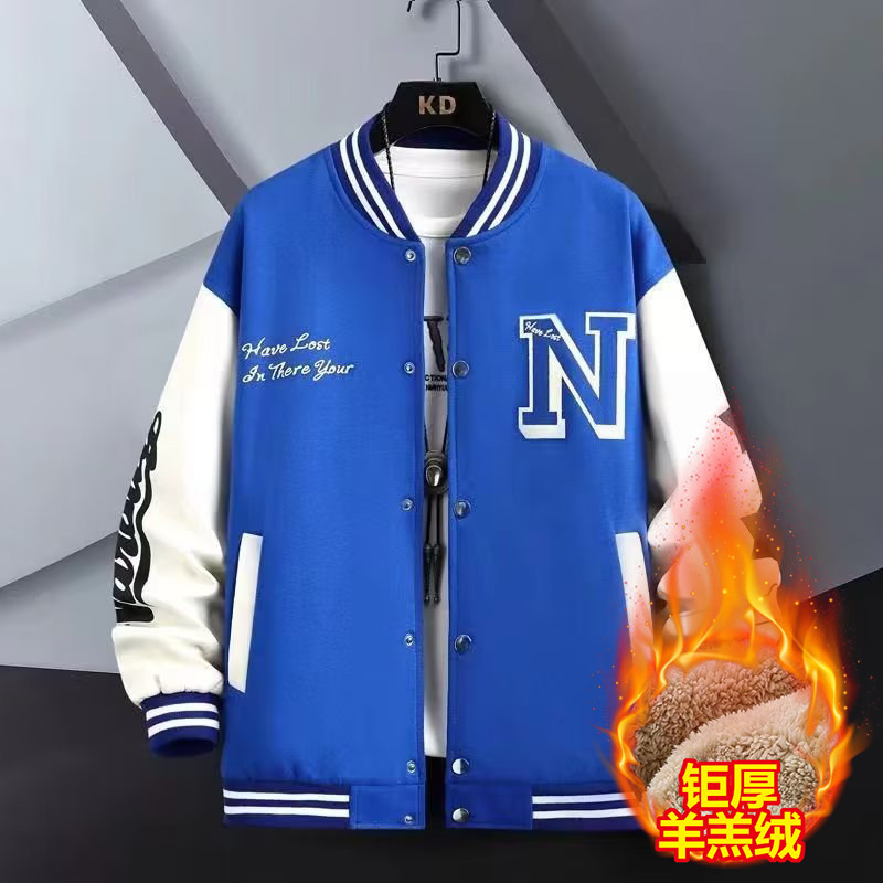 跨境代发运动美式夹克外套男休闲宽松棒球服春秋季潮牌夹克外套男|undefined