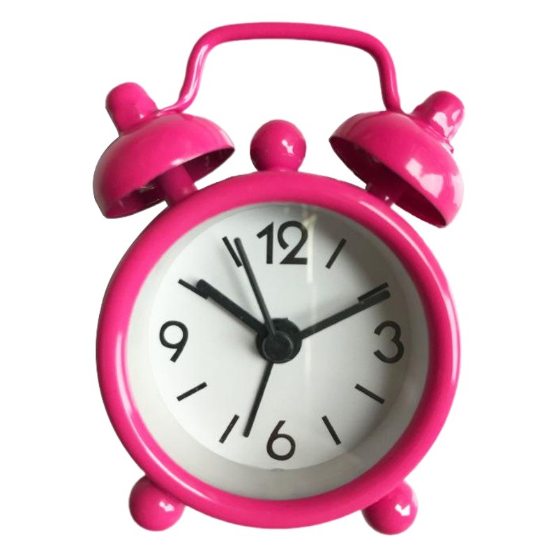 Suministro directo de fábrica creativo lindo mini reloj despertador pequeño de metal 4 cm reloj despertador pequeño electrónico puede agregar LOGO