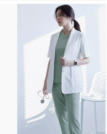 Doctor uniform, white coat for work, suit