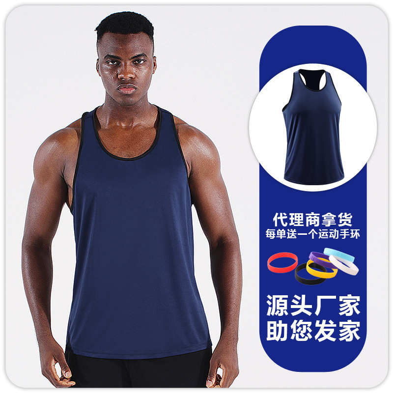 Chaleco deportivo de secado rápido para hombres de verano Delgado entrenamiento de baloncesto más tamaño chaleco maratón flojo fitness top
