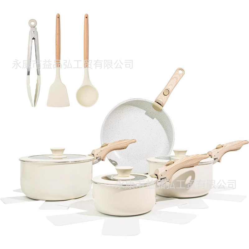 Juego de utensilios de cocina de piedra médica de venta caliente de Amazon transfronterizo, utensilios de cocina, juego de utensilios de cocina domésticos antiadherentes al por mayor