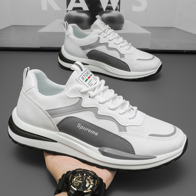 2025 verano respirable zapatos de hombre nuevos zapatos de hombre de deporte casual de red para estudiantes de carreras pequeños zapatos de climax